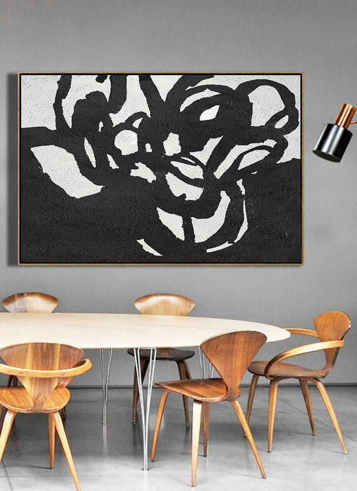 Canvas Wall Art Home Decor,Oversized Horizontal Minimal Art On Canvas - Hand Paint Large Clean Modern Art